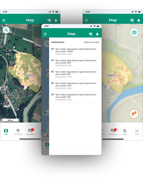 Smart notifications in WoodsApp